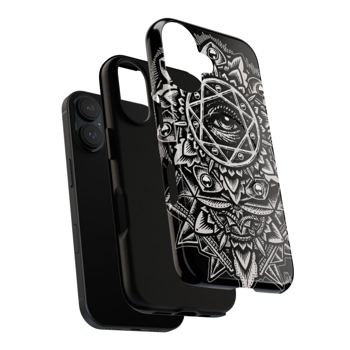 Vibrant mandala pattern phone case with sacred geometry design - Layers