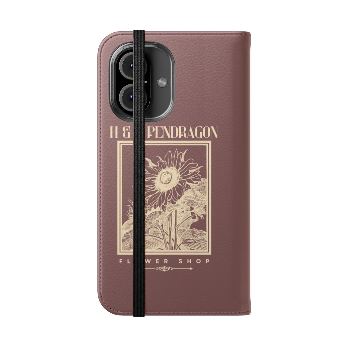 Pendragon Flower Shop Inspired Flip Cover Phone Case - Folded Front