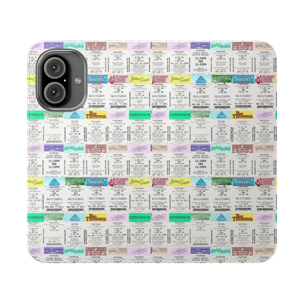 Themed phone case with flip cover design for Disney parks