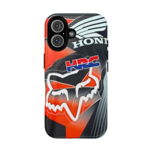 Motorcycle and motocross-inspired magnetic tough phone case