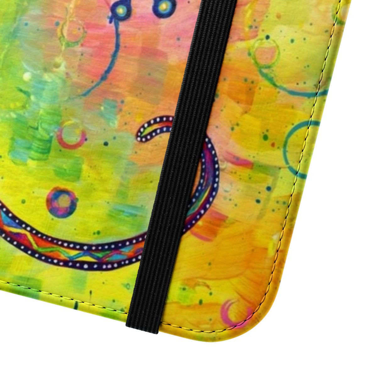 Vibrant psychedelic paisley pattern phone case cover with a colorful gecko design - Close Up