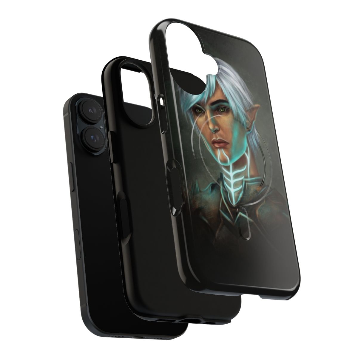 Fenris-inspired phone case with dragon and lyrium design - Layers