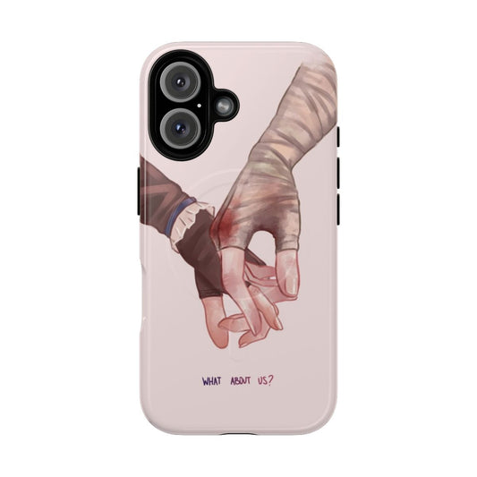 Magnetic tough phone case featuring artwork of Cait and Vi from the League of Legends series Arcane