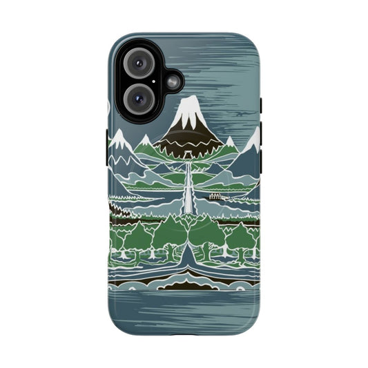 Magnetic tough phone case featuring a enchanted mountain path inspired by the works of J.R.R. Tolkien.