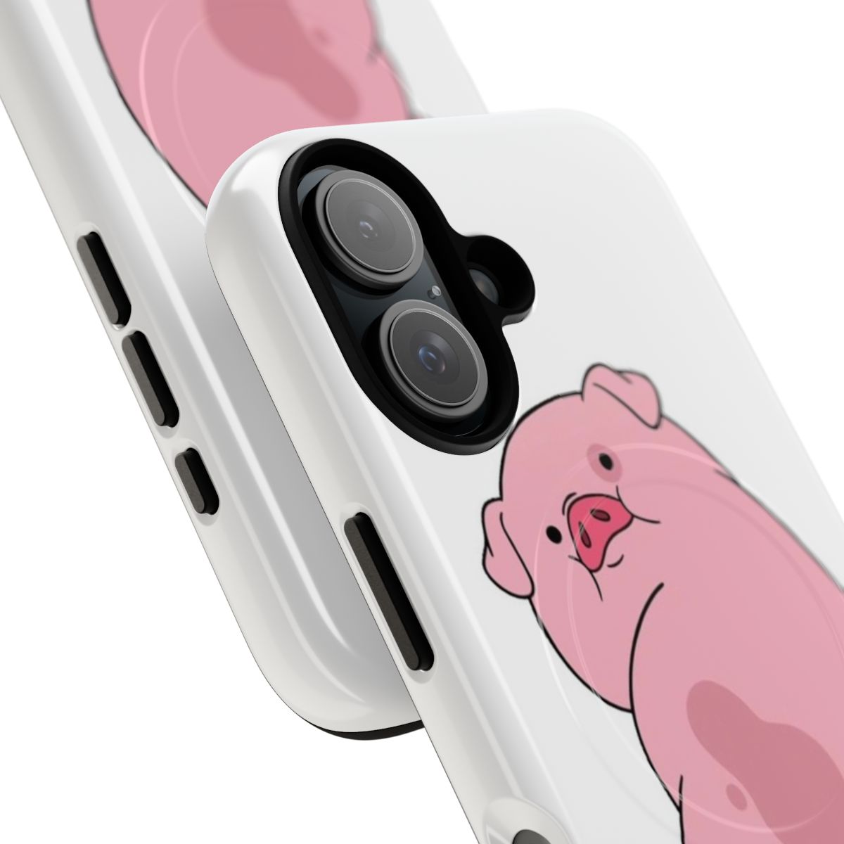 Tough magnetic phone case with a waddles the pig design from the cartoon Gravity Falls - Detail