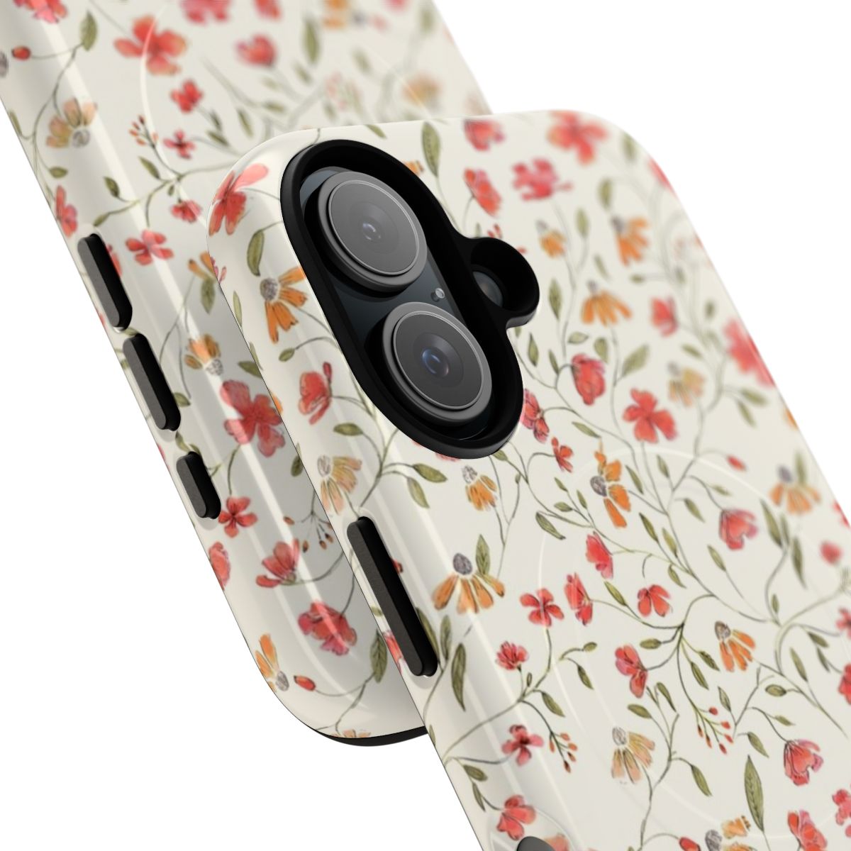 Vintage floral pattern design on a sturdy protective phone case - Detail