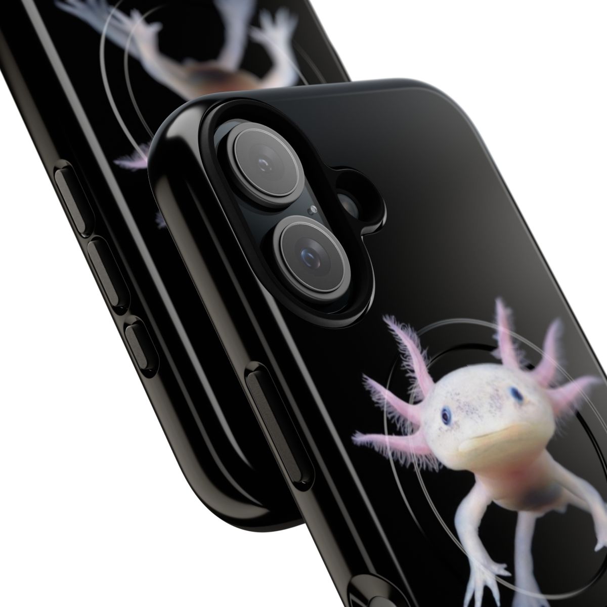 Axolotl-themed magnetic protective phone case - Detail