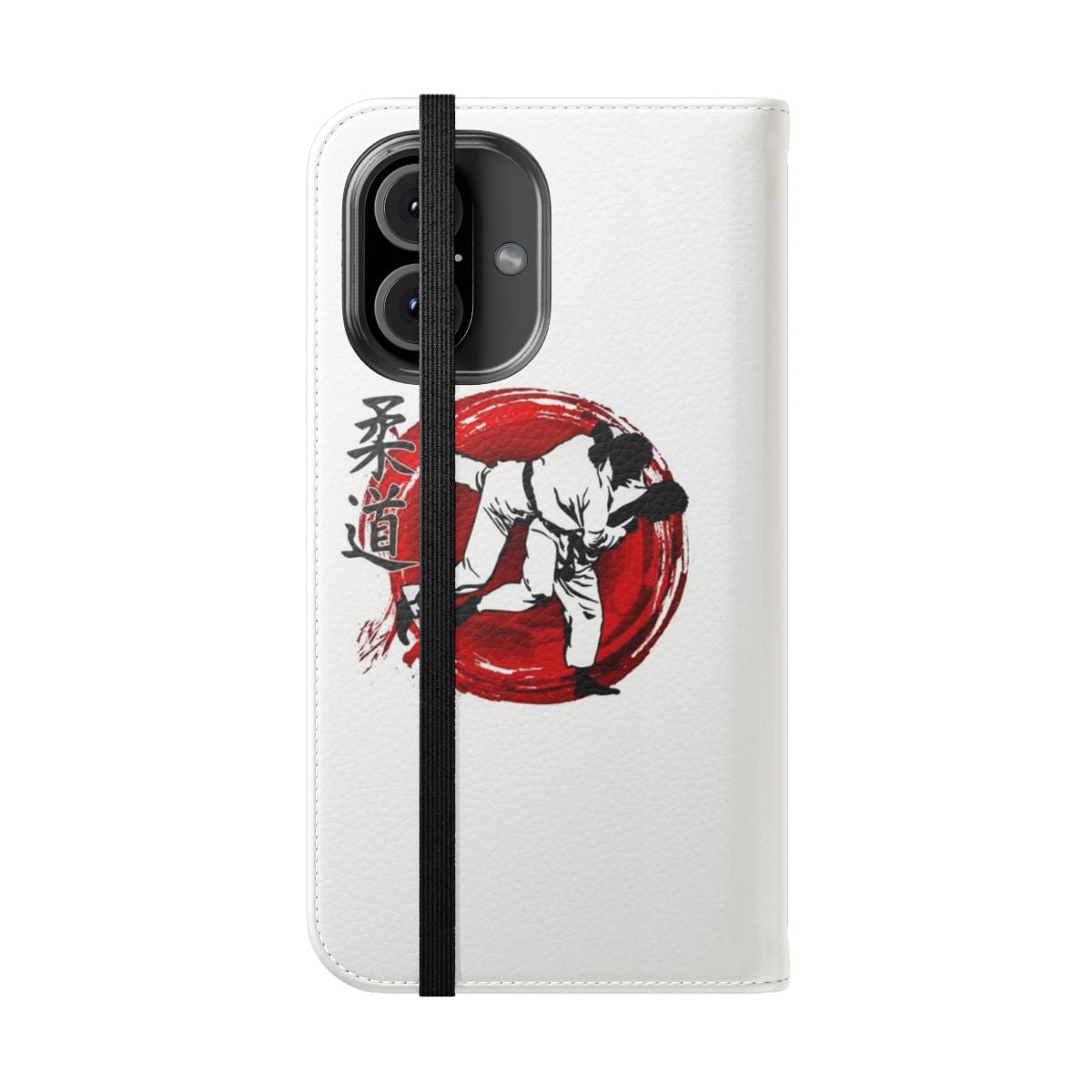 Martial arts inspired judo flip phone case with traditional Japanese design - Folded Front