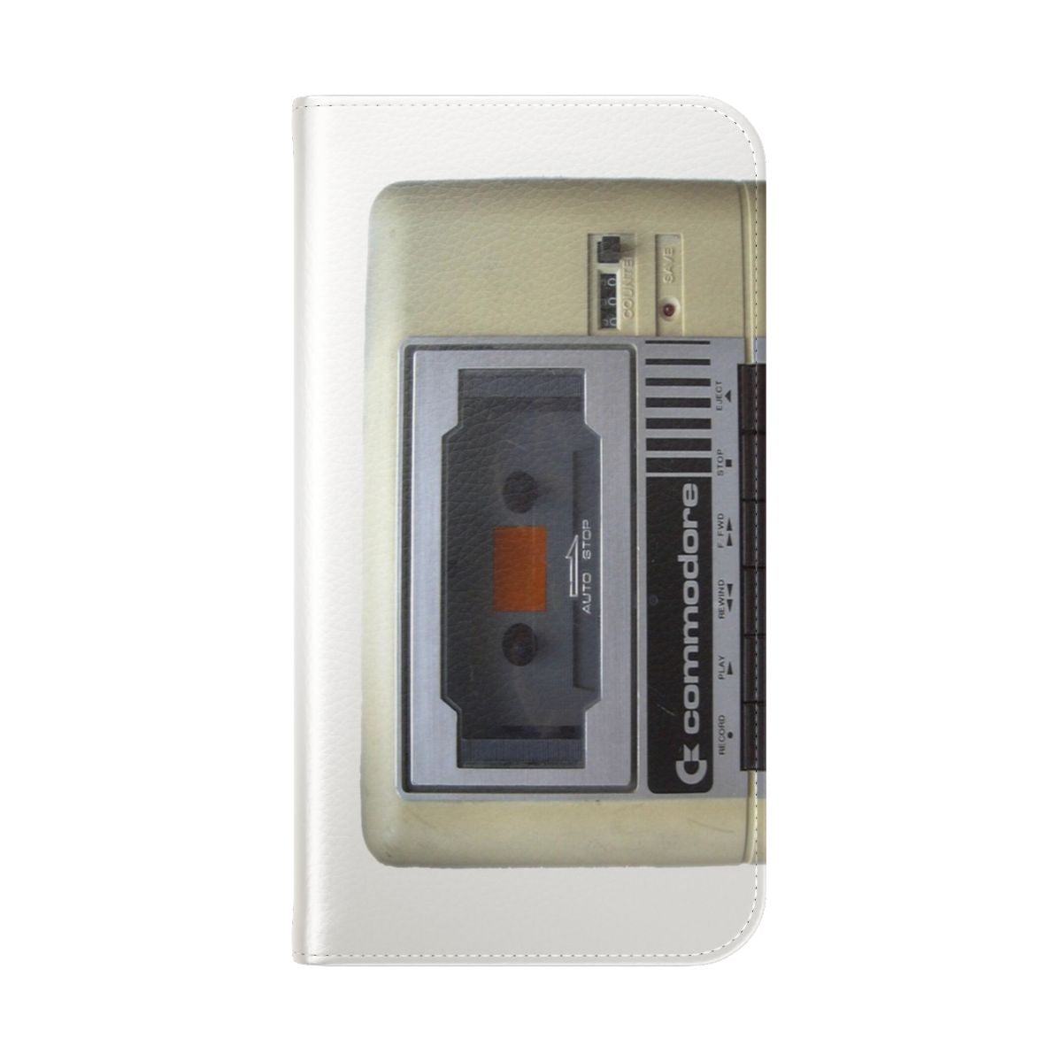 Commodore 64 inspired flip phone case with classic computer design - Folded Back