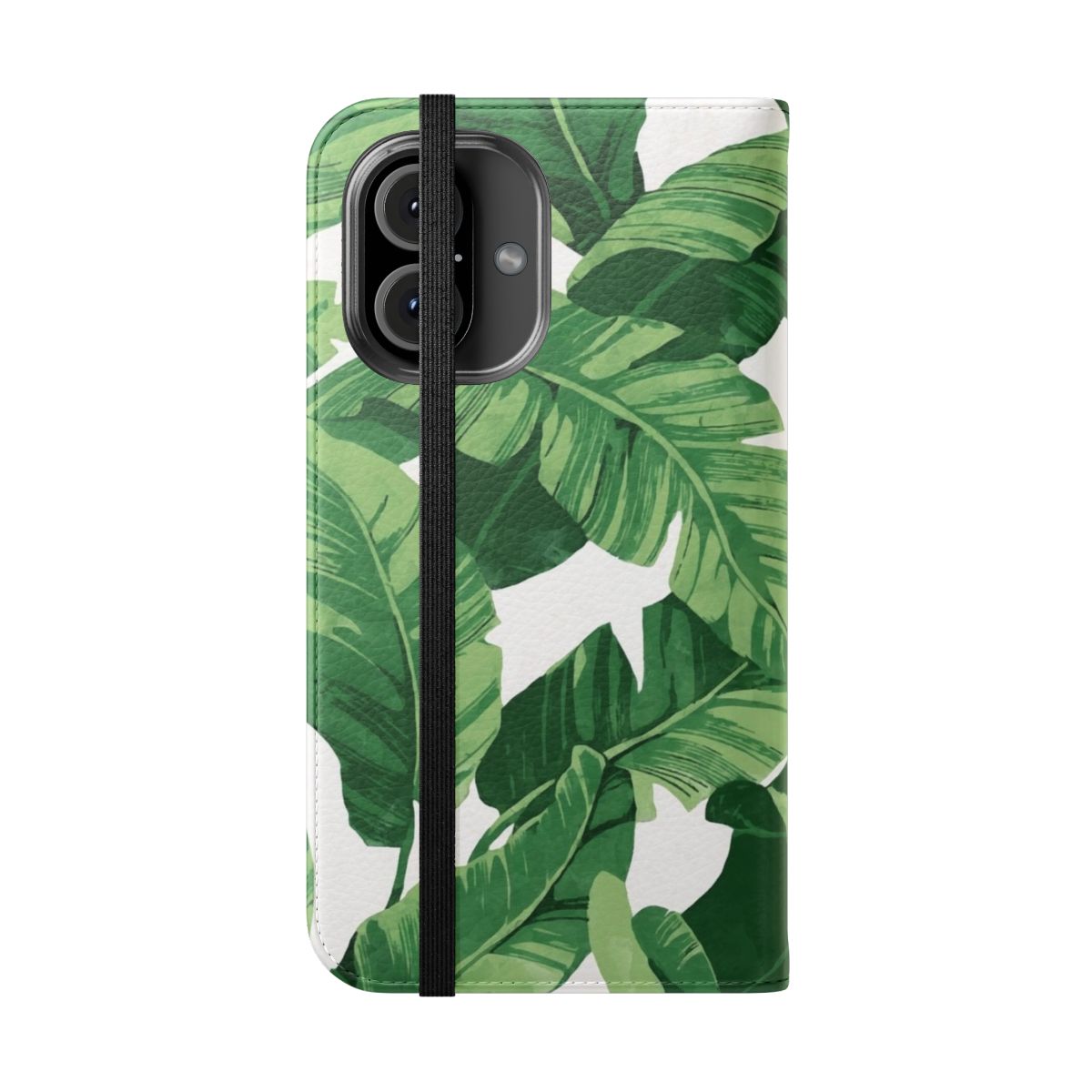 Tropical banana leaf print phone case cover - Folded Front