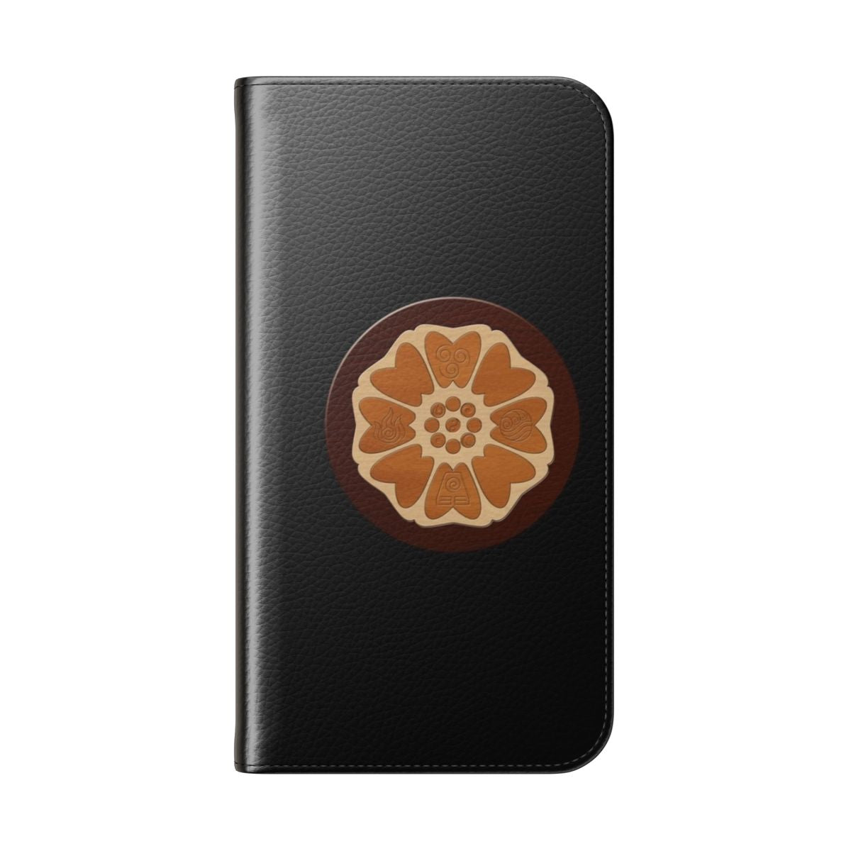 Flip phone case featuring the iconic White Lotus symbol from Avatar: The Last Airbender and Legend of Korra - Folded Back