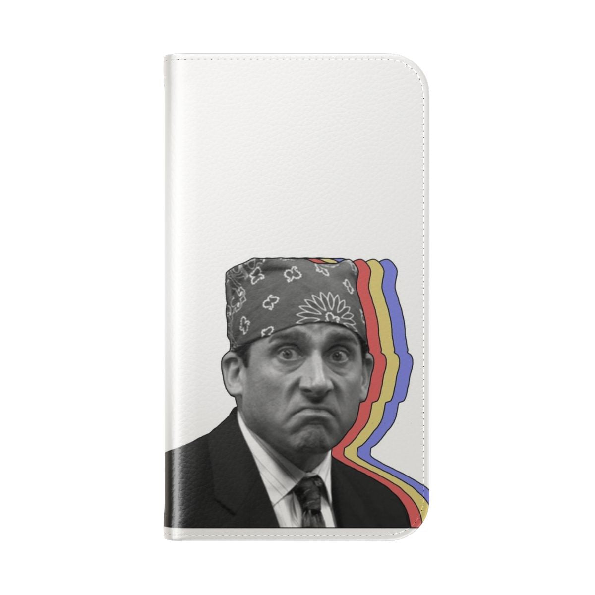 Prison Mike inspired layered flip phone case featuring a design from the hit TV show The Office. - Folded Back