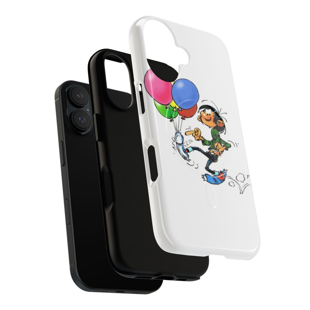 Magnetic tough phone case featuring Gaston Lagaffe, a beloved character from the classic Belgian comic series. - Layers