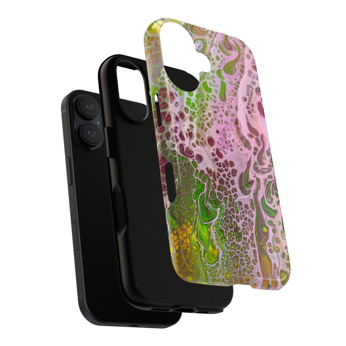 Octopus-inspired abstract art design on a magnetic phone case. - Layers