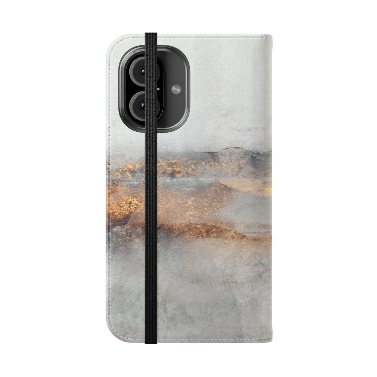 Stylish fog-inspired abstract design on a sleek flip phone case cover - Folded Front