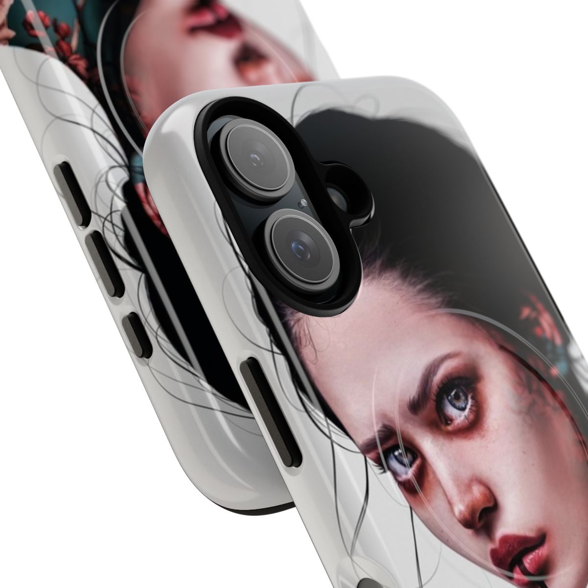 Magnetic abstract and surreal portrait phone case design - Detail