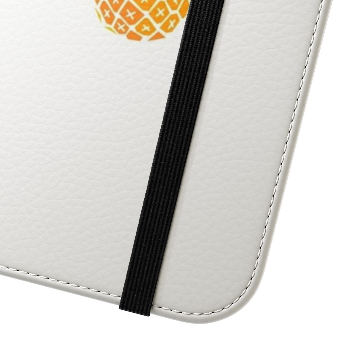 Pineapple-themed flip cover phone case in vibrant summer colors - Close Up