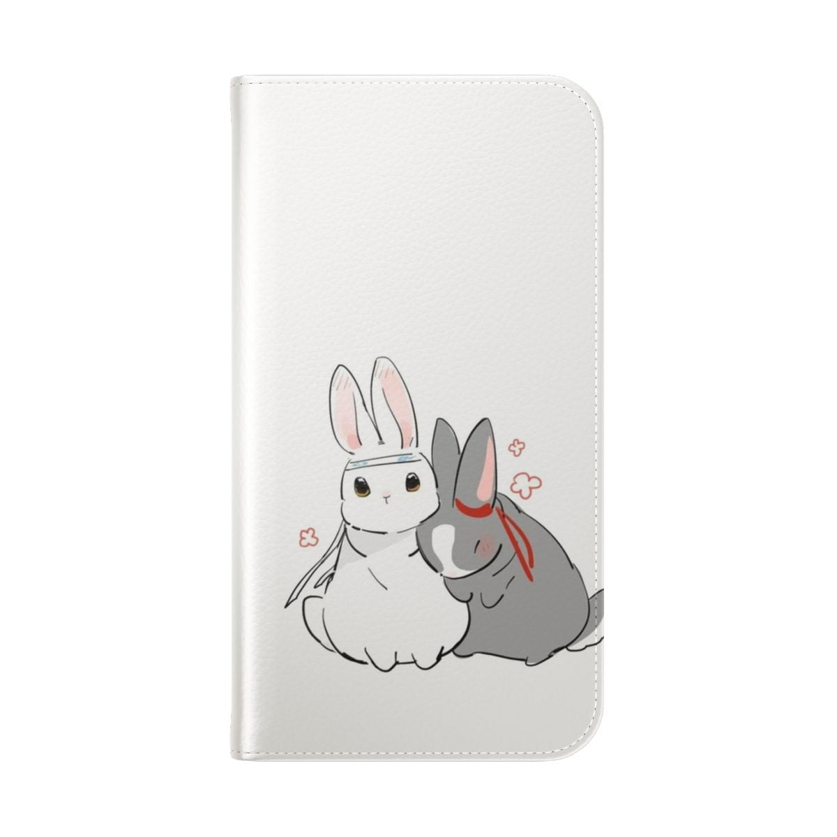 Untamed inspired bunnies design on a flip cover phone case - Folded Back