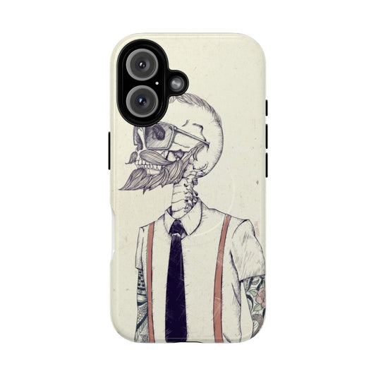 Magnetic Tough Abstract Skeleton Phone Case