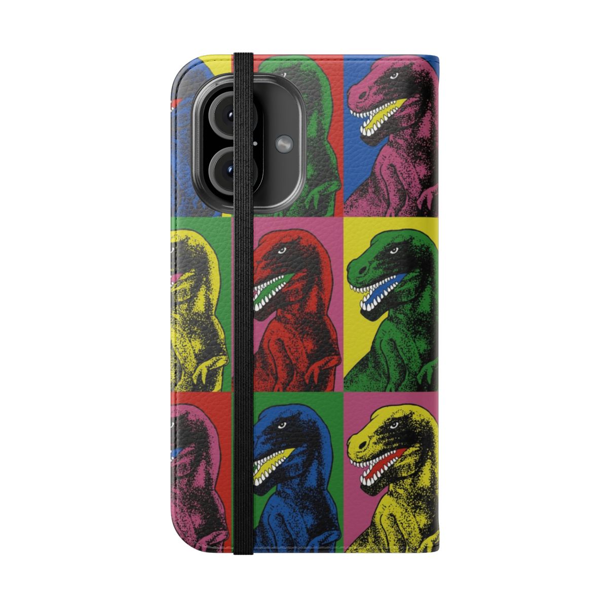 Vibrant dinosaur pop art design phone case for smartphones - Folded Front