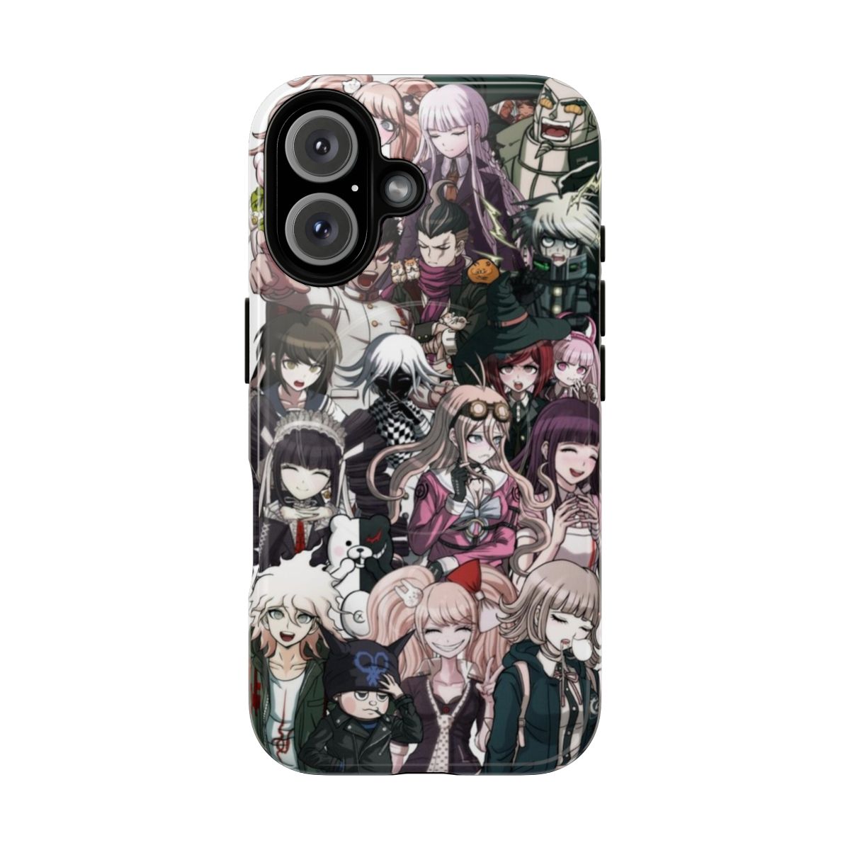 Danganronpa-themed magnetic tough phone case with ensemble design