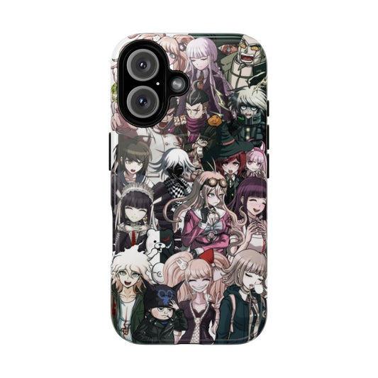 Danganronpa-themed magnetic tough phone case with ensemble design