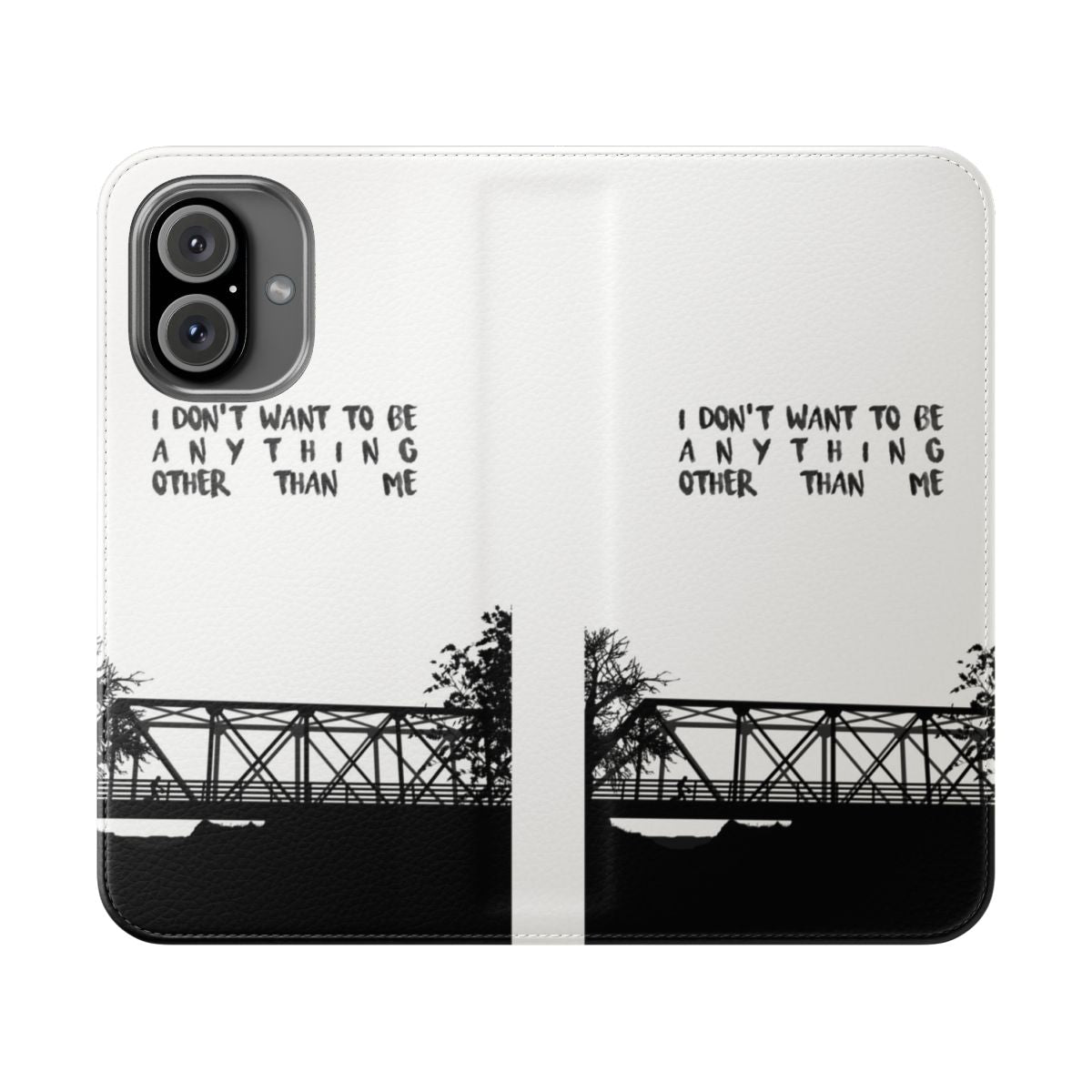 One Tree Hill inspired flip cover phone case with "I Don't Want to Be" design