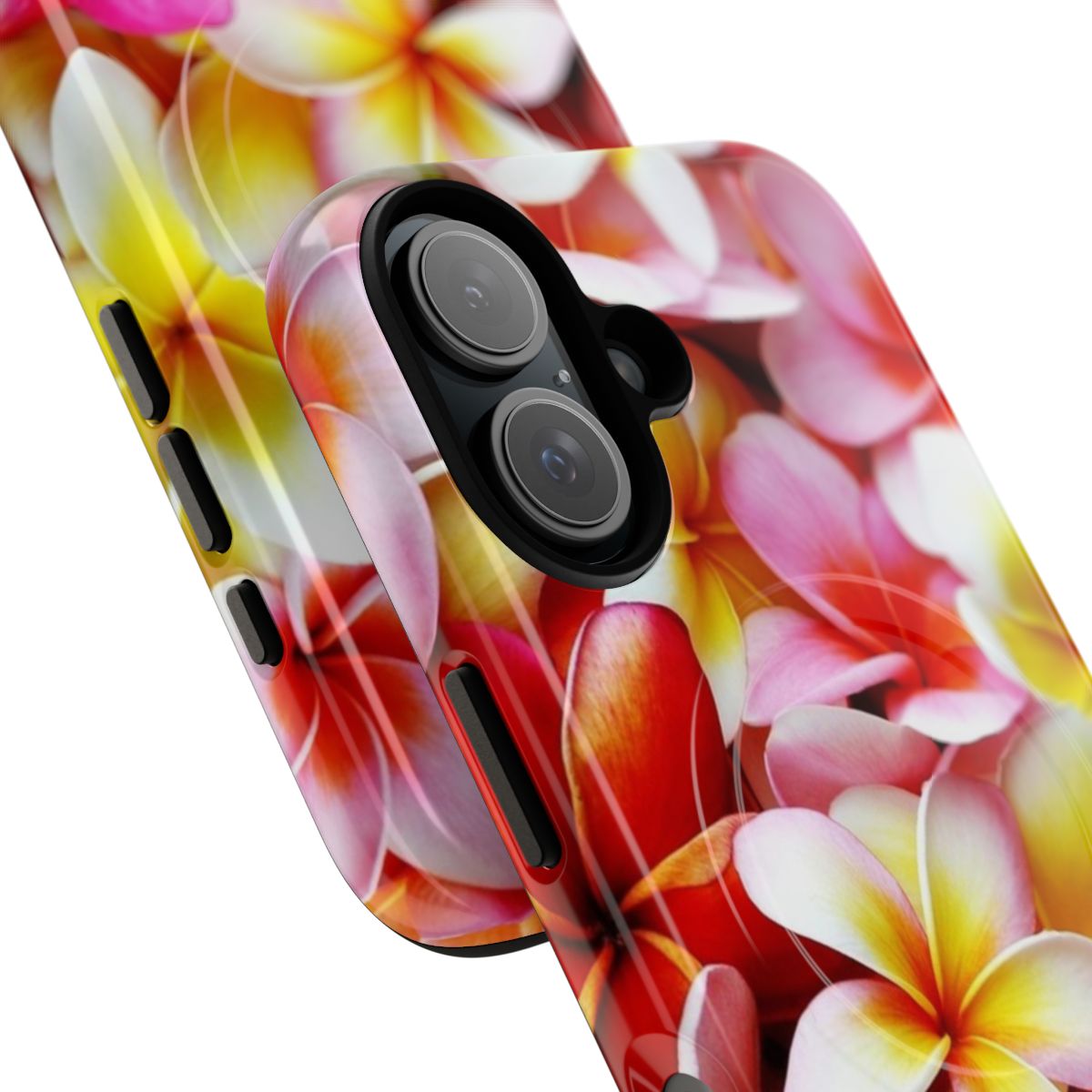 Plumeria and frangipani flower design on a phone case - Detail