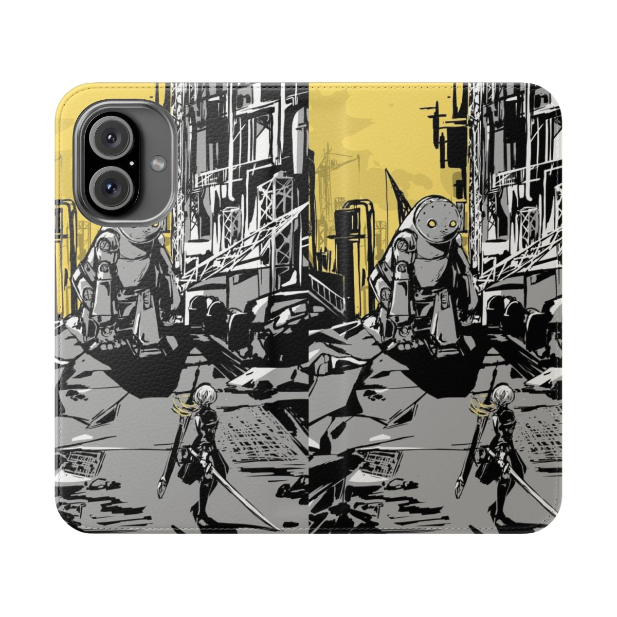 Nier Automata Inspired Flip Cover Phone Case for Android and iPhone