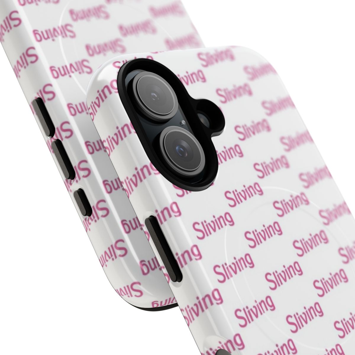 Sliving-inspired pink magnetic tough phone case with a classy aesthetic - Detail