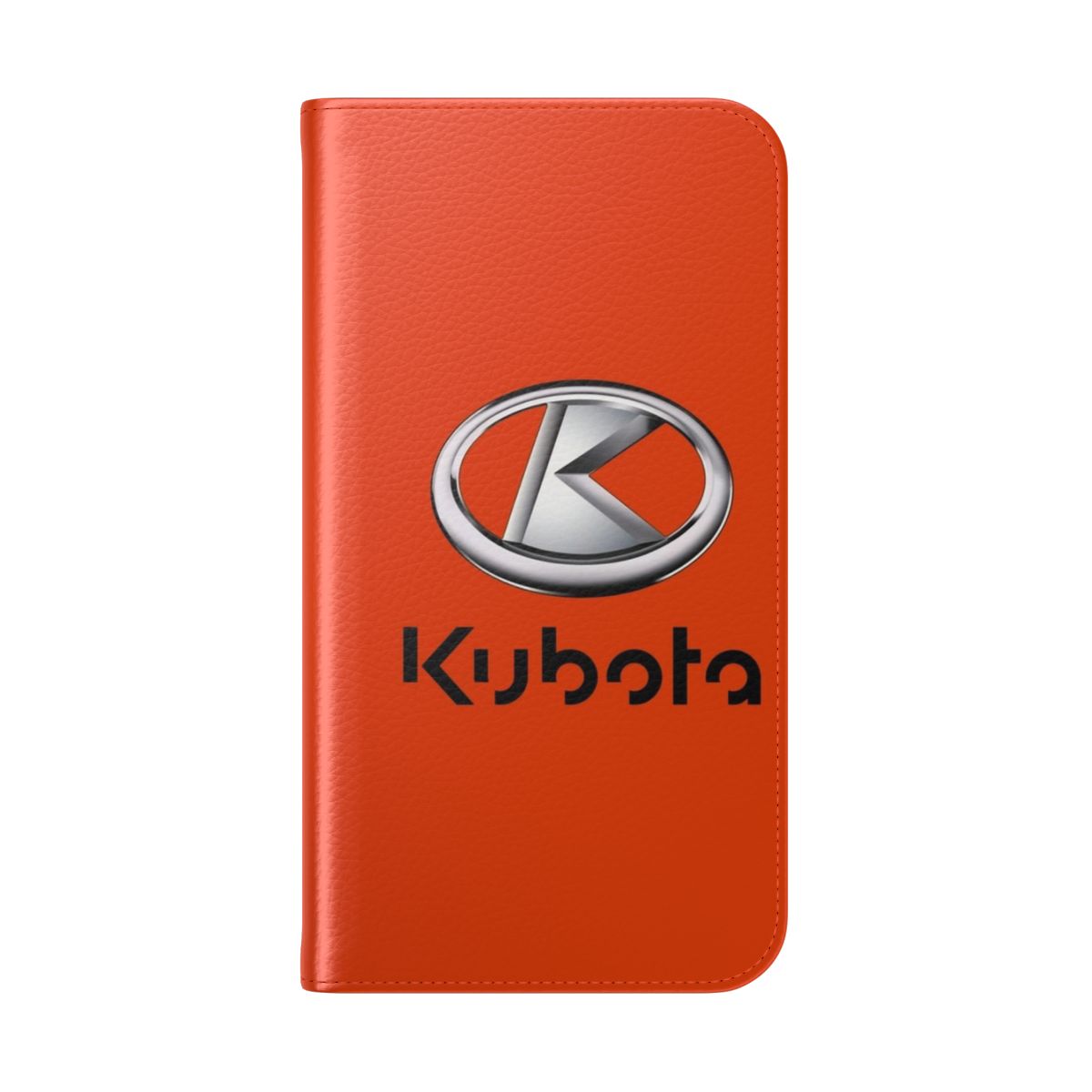 Kubota tractor inspired phone case with flip cover design - Folded Back