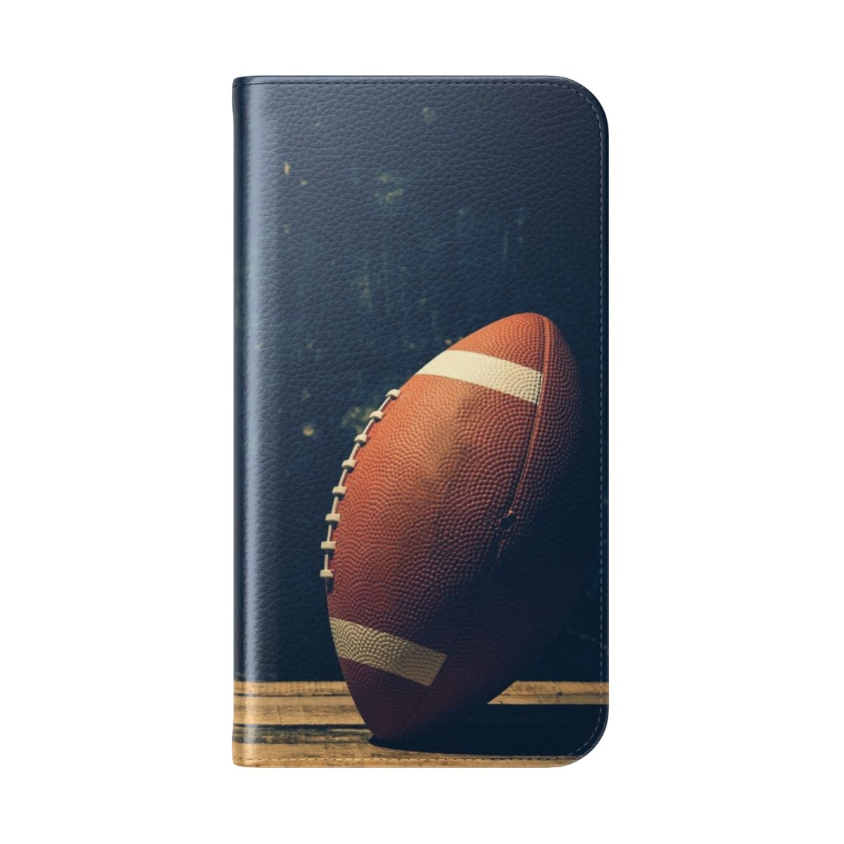 American football design phone case with ball graphic - Folded Back