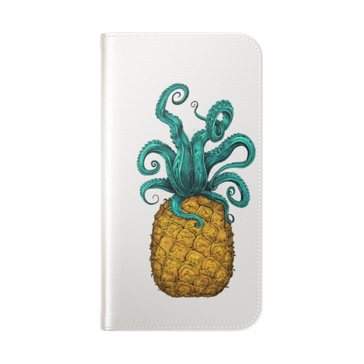 Tropical phone case with pineapple and octopus design - Folded Back