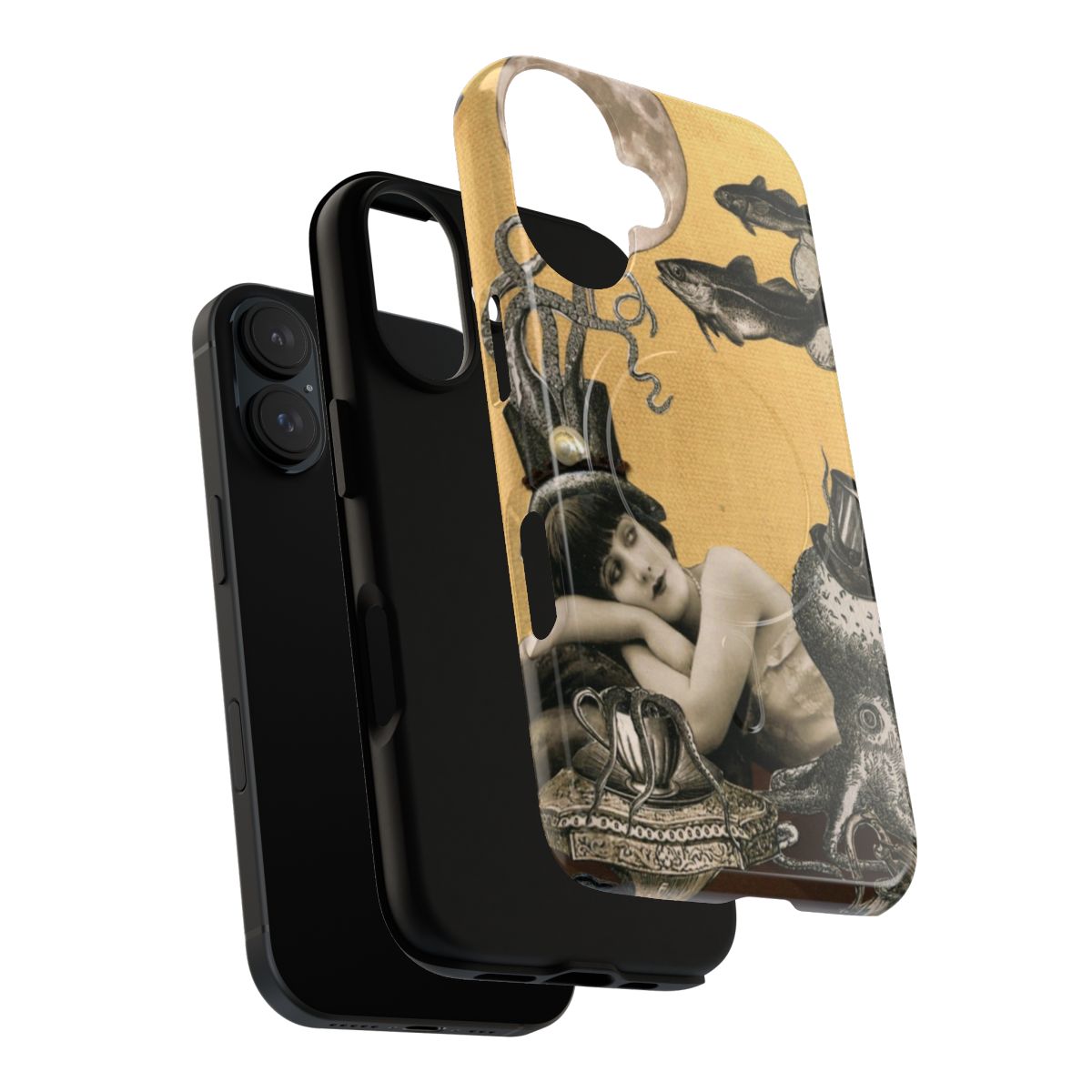 Vintage-inspired Magnetic Tough Phone Cases with Steampunk and Victorian Designs - Layers