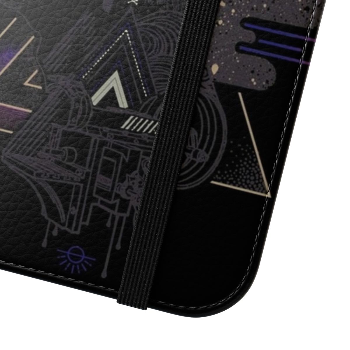 A unique and artistic phone case featuring a surreal, abstract design with a dreamlike space theme. - Close Up