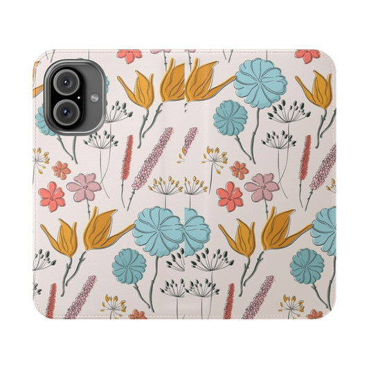 Vibrant botanical floral print phone case in summer colors