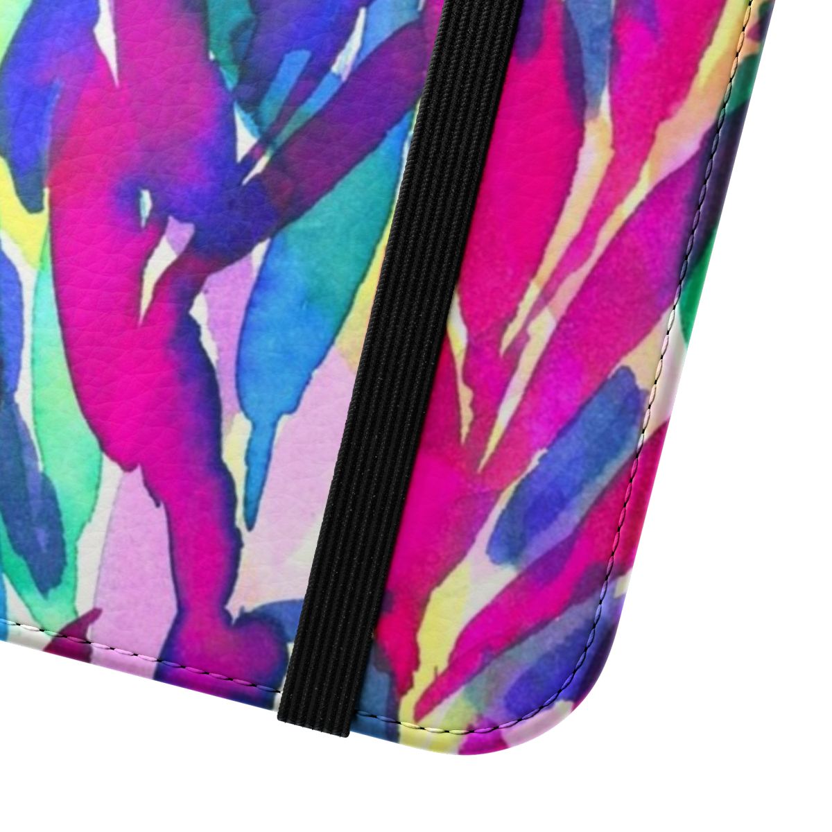 Vibrant tropical abstract watercolor design phone case - Close Up