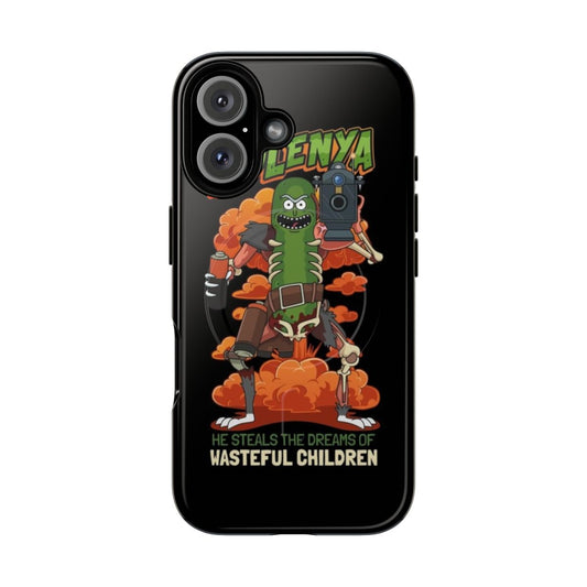 Tough magnetic phone cases featuring Solenya, the pickle from Rick and Morty