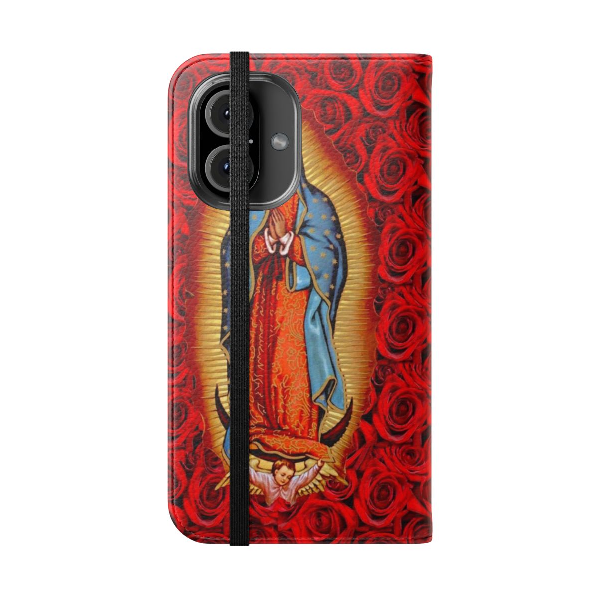 Vibrant Virgin Mary Phone Case Cover in Flip Design - Folded Front