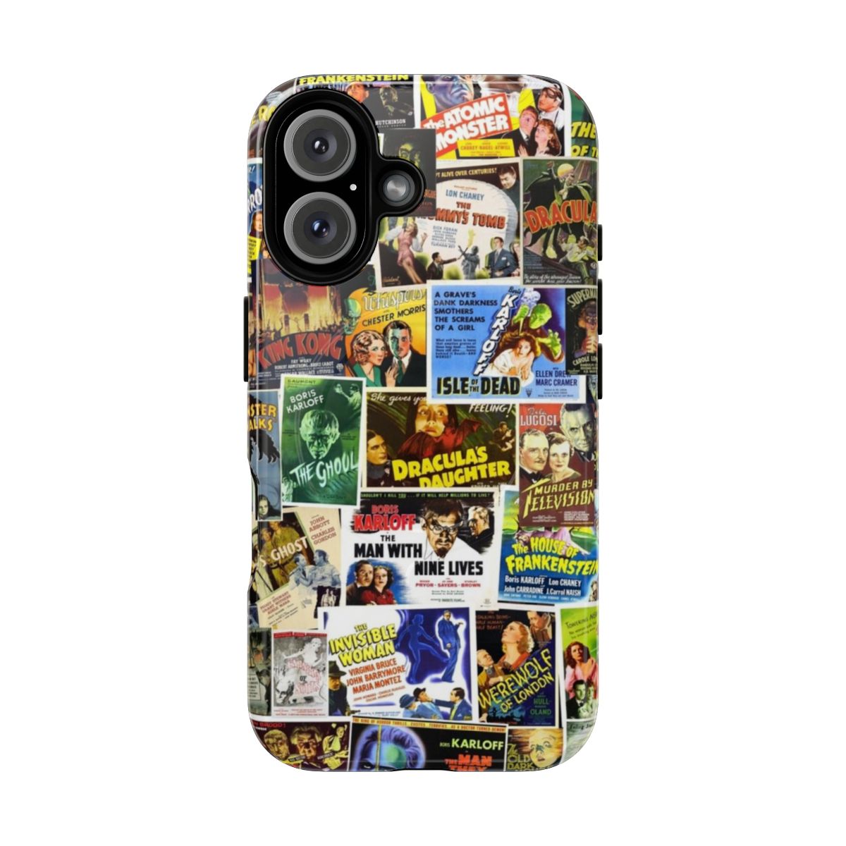 Vintage-style horror-themed phone case with a magnetic closure and tough, protective design.