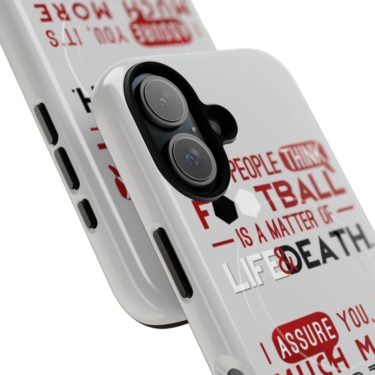 Magnetic tough phone case with football and soccer design - Detail