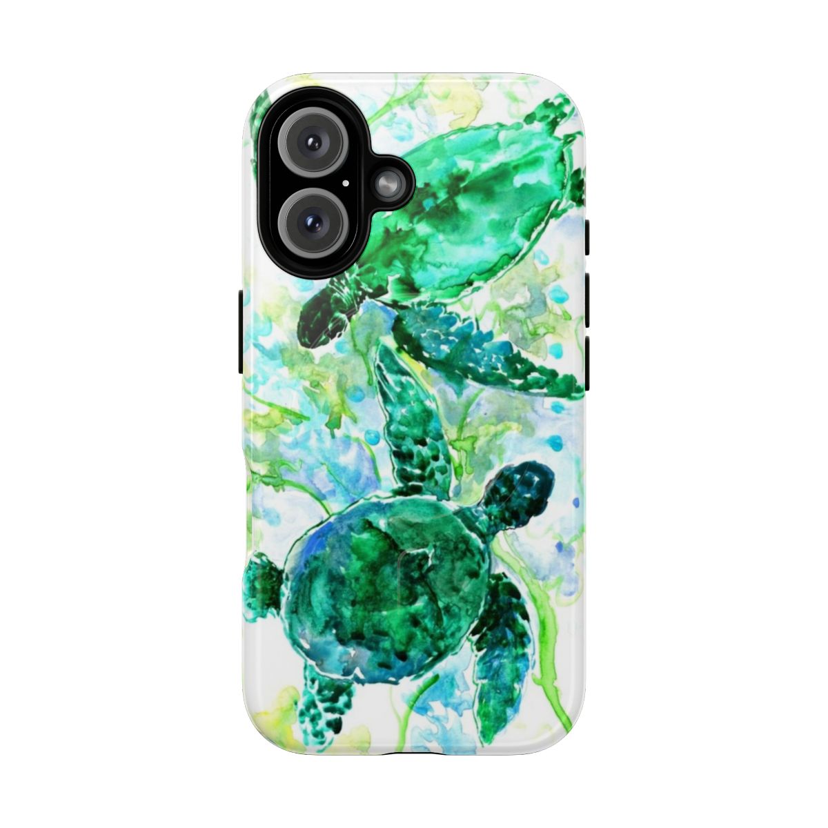 Turquoise sea turtle design on a magnetic phone case