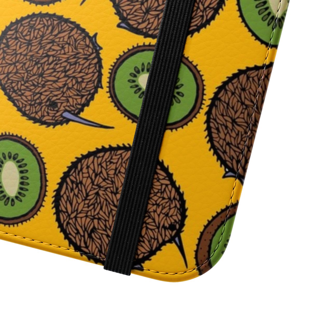 Tropical kiwi print phone case with cute fruit design - Close Up