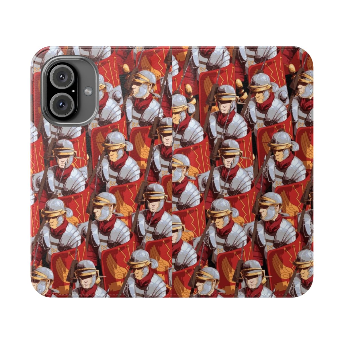 Stylish phone case featuring a bold legionary pattern inspired by ancient Rome