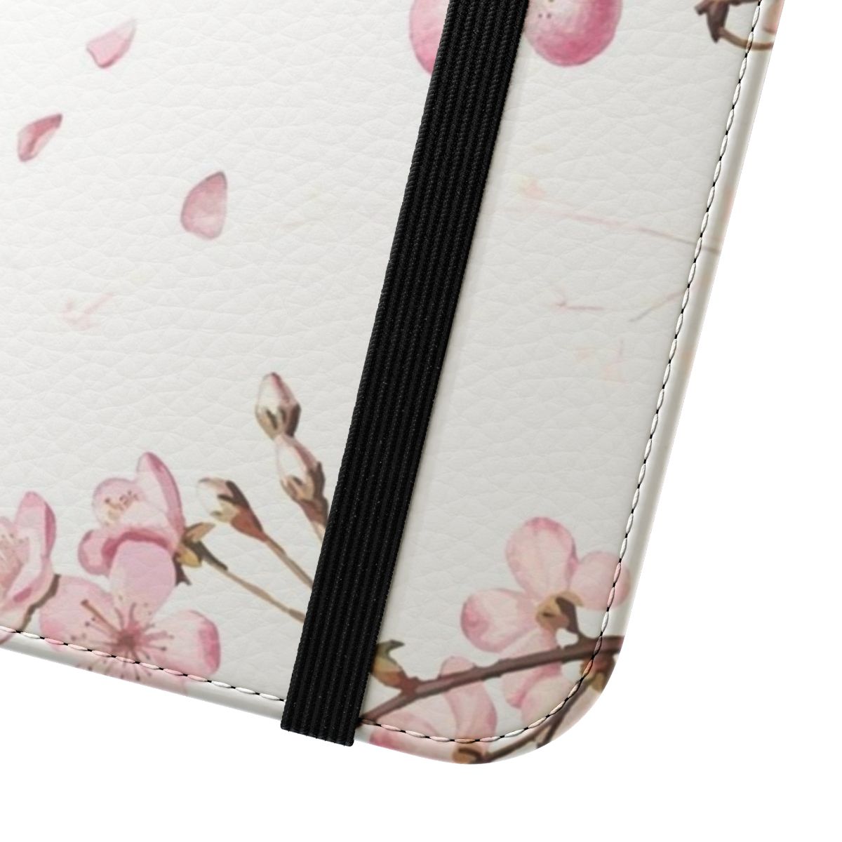 Stylish phone case featuring a pink sakura cherry blossom floral design - Close Up