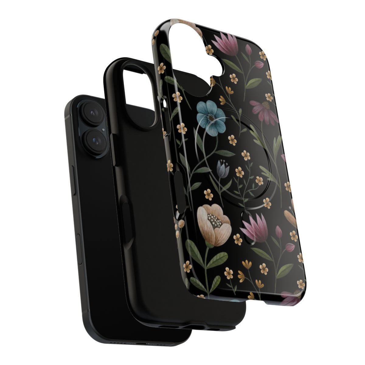 A stylish and protective phone case featuring a secret garden floral pattern design. - Layers