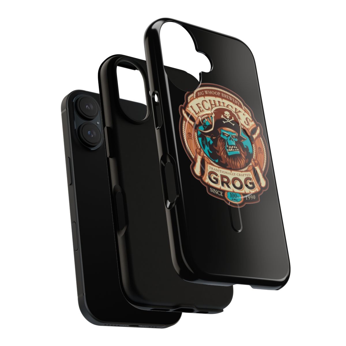 Monkey Island themed phone case with LeChuck's Grog design - Layers