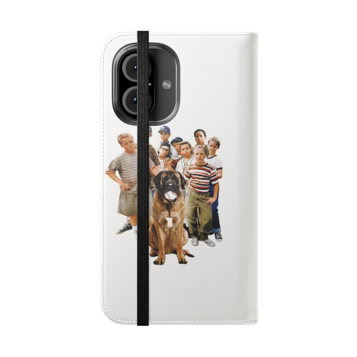 Phone case with The Sandlot movie characters and logo - Folded Front