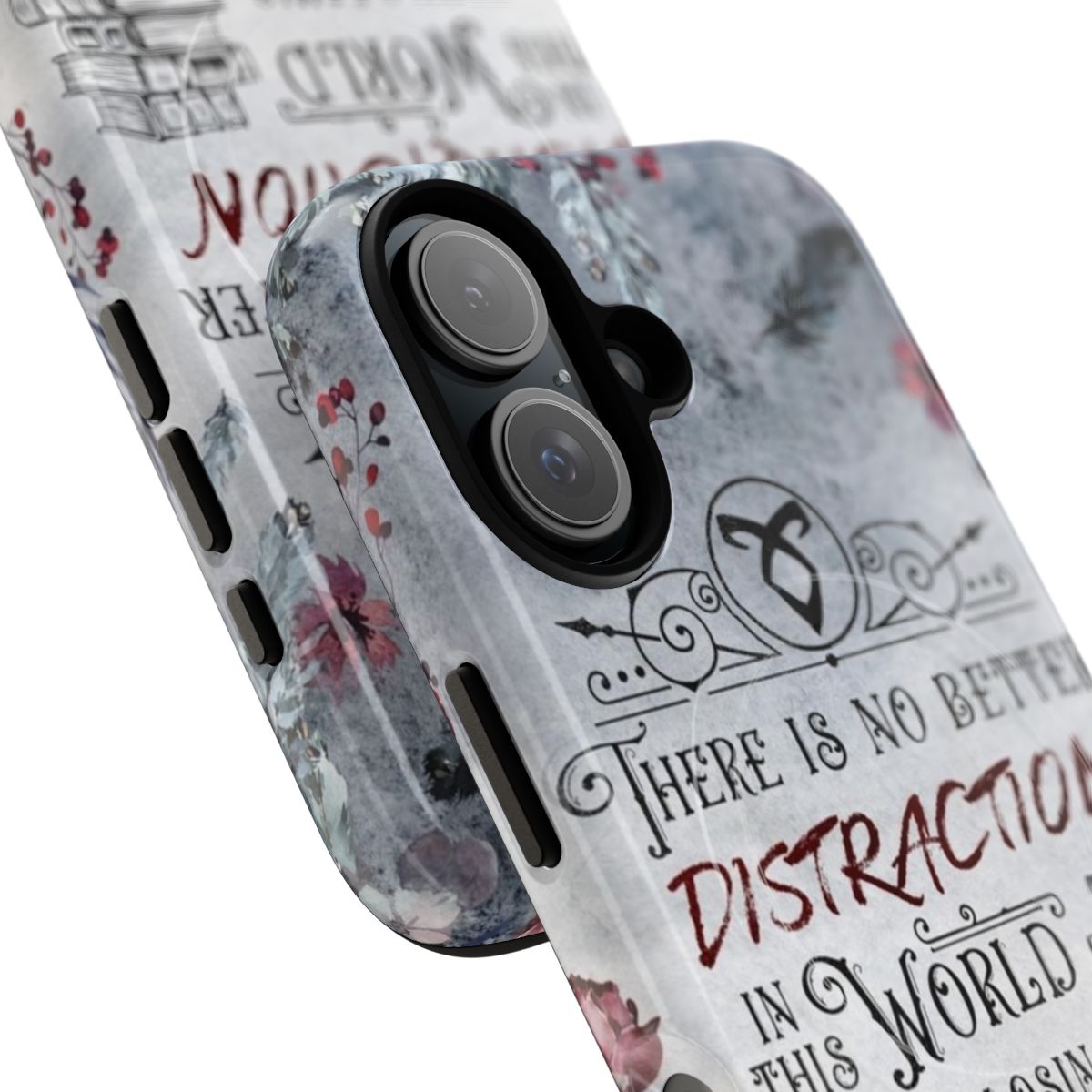 Magnetic Shadowhunters-themed phone case with a cozy, winter-inspired design - Detail