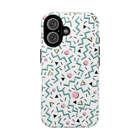 Retro colorful Memphis pattern design magnetic tough phone case